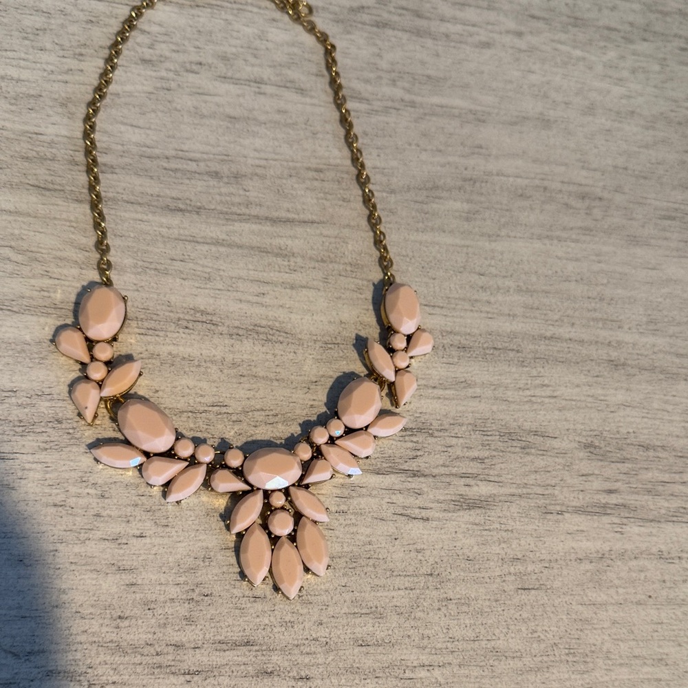 Blush Pink Statement Bib Necklace - Elegant Women’s Jewelry